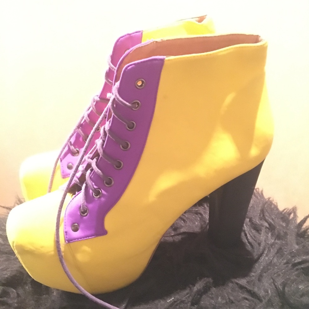 Jeffrey Campbell Size 11 Purple & Yellow Platform